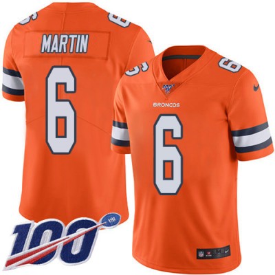 Nike Denver Broncos #6 Sam Martin Orange Men's Stitched NFL Limited Rush 100th Season Jersey